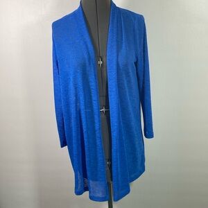 Kasper Cardigan Women Size M Blue Light Weight Long Sleeve